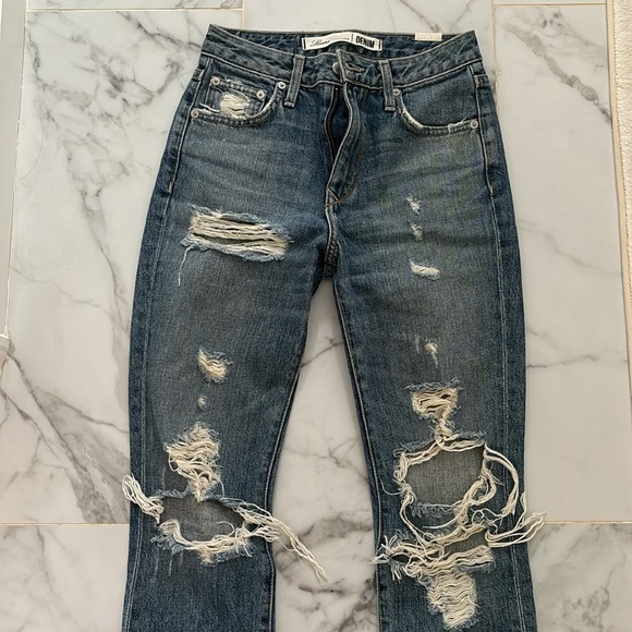 New Lovers + Friends Logan Ainsley denim jeans high rise tapered leg size 24 - Picture 6 of 13